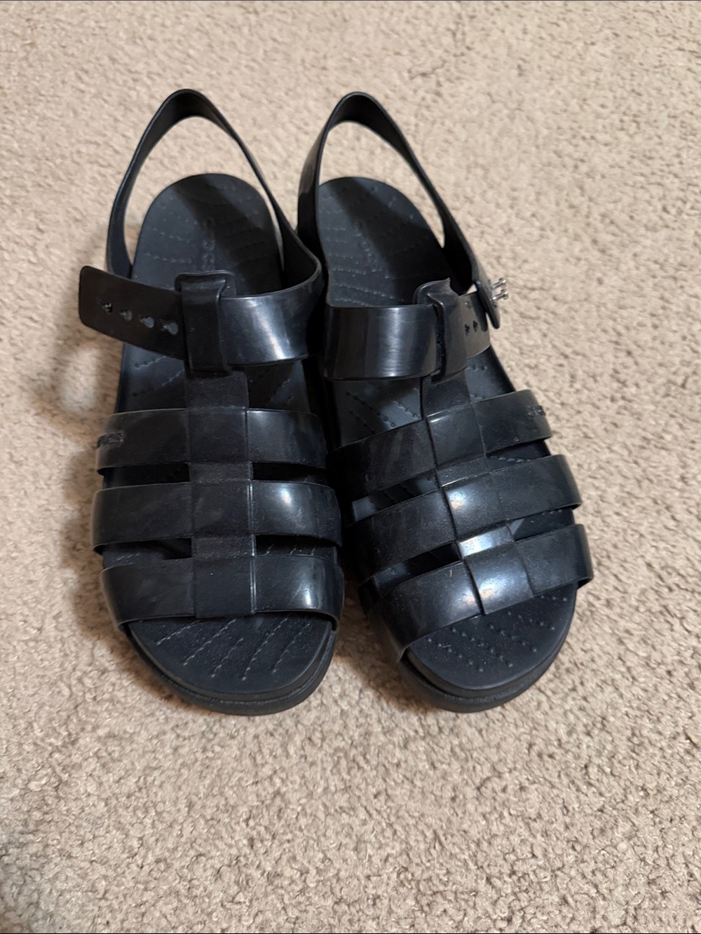 Crocs Women’s Black Mary Jane Style Sandals - Picture 3 of 3